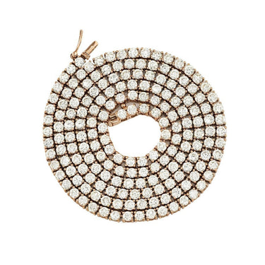 14k Rose Gold Tennis Chain 20 Inches 14.31 Ctw